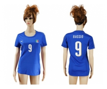 Women's Italy #9 Baggio Home Soccer Country Jersey
