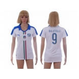 Women's Italy #9 Balotelli Away Soccer Country Jersey