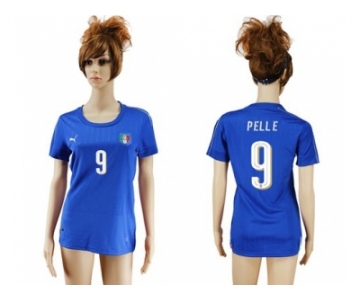 Women's Italy #9 Pelle Home Soccer Country Jersey