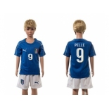 Italy #9 Pelle Blue Home Kid Soccer Country Jersey