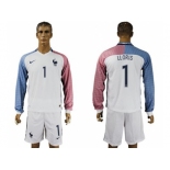 France #1 LLORIS Away Long Sleeves Soccer Country Jersey