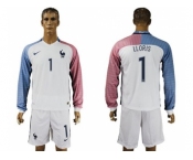 France #1 LLORIS Away Long Sleeves Soccer Country Jersey