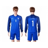 France #1 LLORIS Home Long Sleeves Soccer Country Jersey