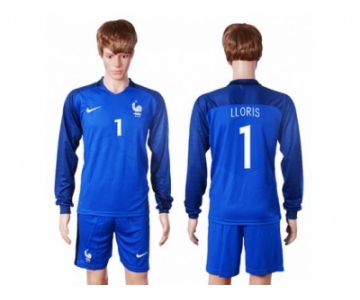 France #1 LLORIS Home Long Sleeves Soccer Country Jersey