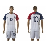 France #10 Benzema Away Soccer Country Jersey1
