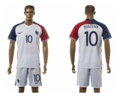 France #10 Benzema Away Soccer Country Jersey1