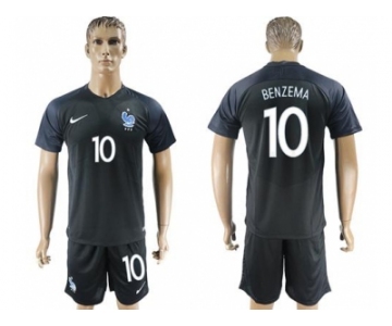 France #10 Benzema Away Soccer Country Jersey