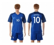 France #10 Benzema Blue Soccer Country Jersey