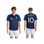 France #10 Lacazzete Home Soccer Country Jersey