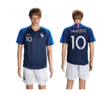 France #10 Lacazzete Home Soccer Country Jersey
