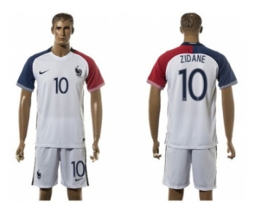 France #10 Zidane Away Soccer Country Jersey1