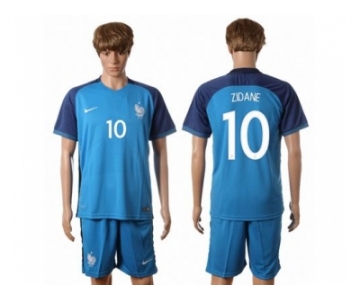 France #10 Zidane Home Soccer Country Jersey