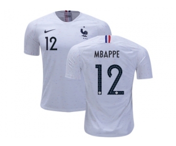 France #12 Mbappe Away Soccer Country Jersey