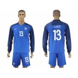 France #13 Kante Home Long Sleeves Soccer Country Jersey1