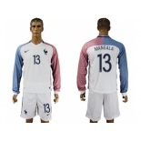 France #13 Mangala Away Long Sleeves Soccer Country Jersey