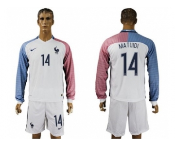 France #14 Matuidi Away Long Sleeves Soccer Country Jersey
