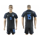 France #15 Pogba Away Soccer Country Jersey