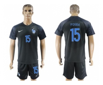 France #15 Pogba Away Soccer Country Jersey