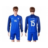 France #15 Sagna Home Long Sleeves Soccer Country Jersey