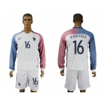 France #16 Mandanda Away Long Sleeves Soccer Country Jersey