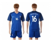 France #16 Mandanda Blue Soccer Country Jersey