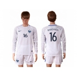 France #16 Mandanda White Goalkeeper Long Sleeves Soccer Country Jersey