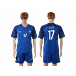 France #17 Digne Blue Soccer Country Jersey