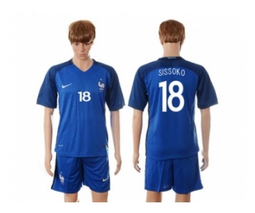 France #18 Sissoko Blue Soccer Country Jersey