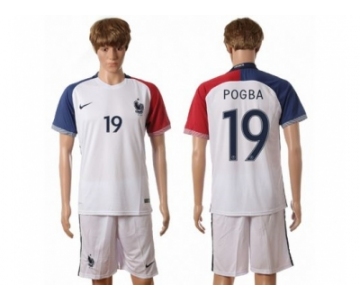 France #19 Pogba Away Soccer Country Jersey1