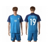 France #19 Pogba Home Soccer Country Jersey