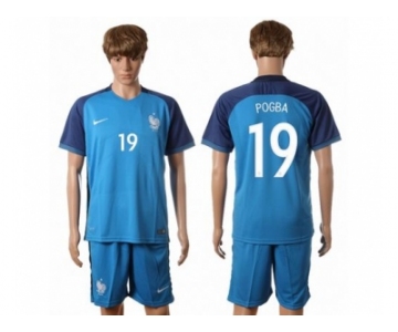 France #19 Pogba Home Soccer Country Jersey