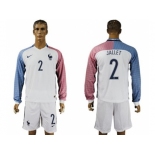 France #2 Jallet Away Long Sleeves Soccer Country Jersey