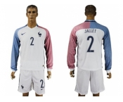 France #2 Jallet Away Long Sleeves Soccer Country Jersey