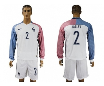France #2 Jallet Away Long Sleeves Soccer Country Jersey