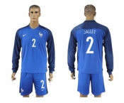 France #2 Jallet Home Long Sleeves Soccer Country Jersey