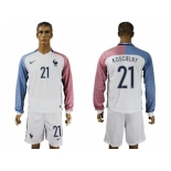 France #21 Koscielny Away Long Sleeves Soccer Country Jersey