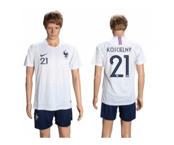 France #21 Koscielny Away Soccer Country Jersey