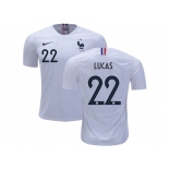 France #22 Lucas Away Soccer Country Jersey