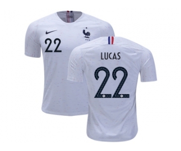 France #22 Lucas Away Soccer Country Jersey