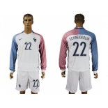France #22 Schneiderlin Away Long Sleeves Soccer Country Jersey