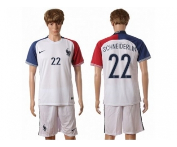 France #22 Schneiderlin Away Soccer Country Jersey1