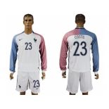 France #23 Costil Away Long Sleeves Soccer Country Jersey