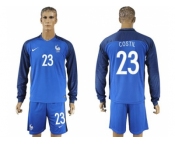 France #23 Costil Home Long Sleeves Soccer Country Jersey