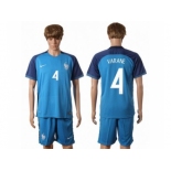 France #4 Varane Home Soccer Country Jersey