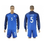 France #5 Sakho Home Long Sleeves Soccer Country Jersey1