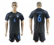 France #6 Pogba Away Soccer Country Jersey