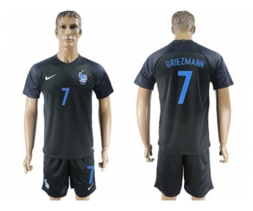France #7 Griezmann Away Soccer Country Jersey