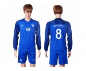France #8 Benarfa Home Long Sleeves Soccer Country Jersey