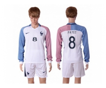 France #8 Payet Away Long Sleeves Soccer Country Jersey