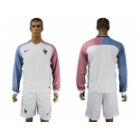 France Blank Away Long Sleeves Soccer Country Jersey